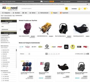 Sortiment des allyouneed Onlineshops